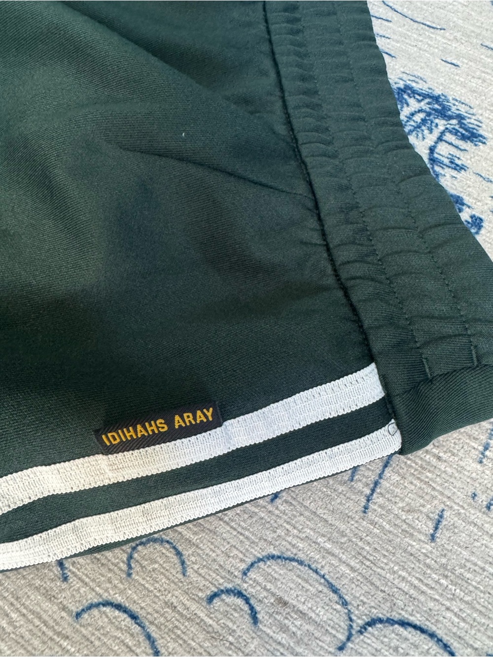 adidas Forest Green Track Pants with White Double Stripe